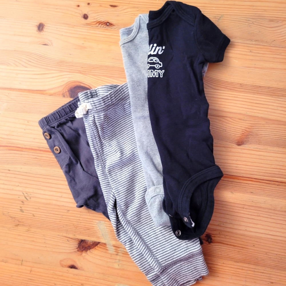 Blue and Grey Onesies and pants set